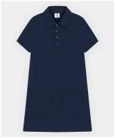 Платье с коротким рукавом и накладными карманами синее Button Blue для девочек, модель 222BBGS50011000, размер 152