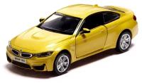 Машина металлическая ТероПром 7335822 BMW M4 COUPE, 1:32, инерция, открываются двери, цвет жёлтый
