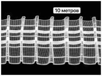 Шторная лента, прозрачная, 6 см, равномерная сборка, два ряда петель