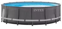 Intex 26326 (488х122см, лестница,песчаный фильтр,тент,подложка) Бассейн каркасный круглый INTEX Ultra XTR Frame
