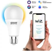 Умная лампочка E27 Wi-Fi SmartHome Груша 8,5W управление голосом/смартфоном, с изменением температуры, диммируемая Gauss