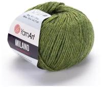 Пряжа YarnArt Milano 50г, 130м (ЯрнАрт Милано) цвет 865 зеленый, 3шт