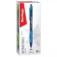Ручки шариковые синие автоматические Berlingo Riteline линия 0,5 мм, набор 12 шт