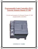 Programmable Logic Controller (Plc) Tutorial, Siemens Simatic S7-200