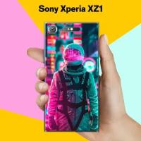 Силиконовый чехол на Sony Xperia XZ1 Астронавт 7 / для Сони Иксперия ИксЗ 1