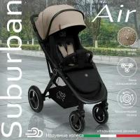 Прогулочная коляска SWEET BABY Suburban Compatto Air, beige, цвет шасси: черный