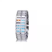 Led Watch - часы Самурай V2 бинарные наручные серебристые