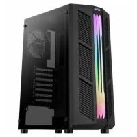 Корпус Aerocool Prime-G-Bk-v1 (2xUSB, 2xAudio, 0.5 мм, 120 мм FAN, подсветка, прозрачная стенка-закаленное стекло, ATX