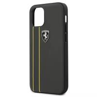 Ferrari для iPhone 12 mini (5.4) чехол Off-Track Genuine leather Stitched stipe Hard Grey