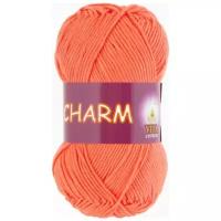 Пряжа Vita cotton Charm оранжевый коралл (4196), 100%мерсеризованный хлопок, 106м, 50г, 1шт