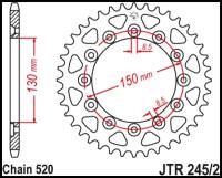 Звезда задняя (ведомая),(сталь) JT 245/2.51