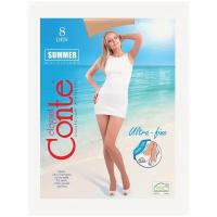 Колготки Conte Elegant Summer Open Toe, 8 den, с ластовицей, без шортиков, размер 2, бежевый