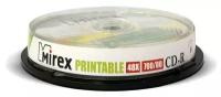 Диск CD-R Printable Mirex 700MB, 48x, комплект 10шт, Cake Box (UL120038A8L)