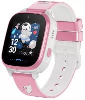 Детские умные GPS часы-телефон LEEF Nimbus / GPS, LBS и Wi-Fi геолокация/ прослушка/ водозащита - можно плавать/ цвет розовый+белый