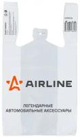 Пакет-майка фирменный AIRLINE, ПНД 16 мкм (28*50+14 см), белый AIRLINE ADPB006 | цена за 1 шт