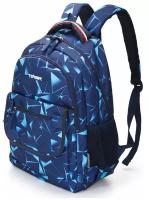 Школьный рюкзак TORBER CLASS X T2743-NAV-BLU, темно-синий с орнаментом, полиэстер 900D, 45х30х18 см 17 л