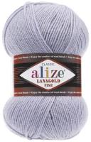 Пряжа Alize Lanagold Fine (Ализе Ланаголд Файн) - 1 моток, 200 серый, 49% шерсть, 51% акрил 390м/100г