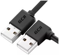 Кабель USB AM / AM левый угол для подключения компьютера ноутбука (GCR-AM1) черный 1.0м