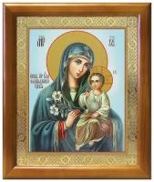 Икона Божией Матери "Неувядаемый Цвет" (лик № 060), в деревянной рамке 17,5*20,5 см