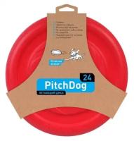 PitchDog летающий диск d 24 см, красный