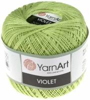 Пряжа YarnArt Violet салатовый (5352), 100%мерсеризованный хлопок, 282м, 50г, 3шт