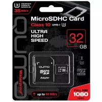 Карта памяти Micro SecureDigital 32Gb Qumo UHS-I 3.0 ( QM32GMICSDHC10U3 ) адаптер SD