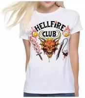 Футболка Dream Shirts Hellfire Club Stranger Things / Очень странные дела / Женская Белая L