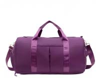 Спортивная сумка JUST FIT (Фиолетовая) дорожная женская мужская через плечо для фитнеса ручная кладь отделение под обувь