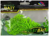 Силиконовая приманка Silicone Bait Зелёная личинка в крапинку (50 шт.)