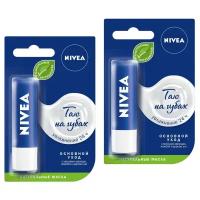 Бальзам для губ Nivea Базовый уход, 4,8 мл, 2 упаковки