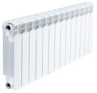 Радиатор биметаллический Rifar Base 350, 14 секций, подключение универсальное боковое, белый RAL 9016