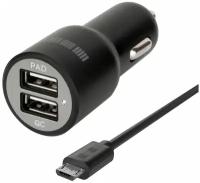 Автомобильное зарядное устройство 2USB+microUSB 2А+2А +Quick Charge 5/9/12V