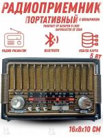 Ретро радиоприемник Bluetooth FM USB MP3 TF SD, MyLatso портативный радио плеер с работой от аккумулятора, батарейки или сети