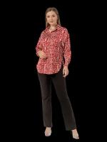 Блуза женская красная длинный рукав 52 размер