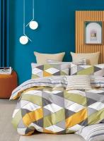 Комплект сатинового постельного белья PS-347 Elin (разноцветный), 1,5 спальный (наволочки 70x70)