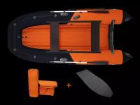 Комплект надувная лодка НДНД Grouper 350 Элит оранжево-черный
