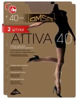 Колготки Omsa Attiva, 40 den, 2 шт., размер 3/M, бежевый