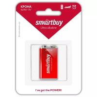 Батарейка SmartBuy Ultra Alkaline 6LR61 Крона, в упаковке: 1 шт