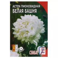 Семена цветов Астра пионовидная, белая, 0, 2 г 5 шт