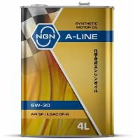 Моторное масло NGN A-LINE 5W-30 SP/ILSAC 4 литра жестяная банка синтетика Сингапур