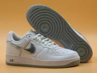 Кроссовки NIKE Air Force 1 Low, полнота D, размер 12US, серебряный, белый