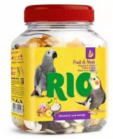 RIO Фруктово-ореховая смесь. Лакомство для средних и крупных попугаев, 160 г / вкусняшки