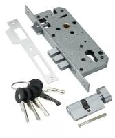 ADDEN BAU Замок врезной с секретным двухрядным цилиндром LOCK 4585 5-60B D CHROME 940000000591