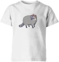 Детская футболка «Весенний енот» (128, белый)