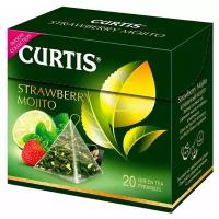 Чай зеленый Curtis Strawberry Mojito в пирамидках, клубника, мята, 20 пак