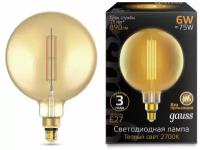 Лампа Gauss Filament G200 6W 890lm 2700К Е27 golden straight LED 1/6