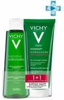 Vichy набор Normaderm гель очищающий 200мл + сужающий поры очищающий лосьон 200мл в коробке