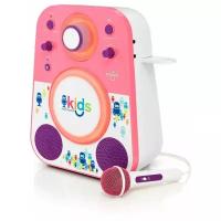 Детская караоке система Singing Machine Kids с микрофоном и цветной LED подсветкой цвет розовый