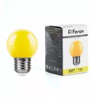 Светодиодная лампа FERON 1W 230V E27 желтый, LB-37 25879