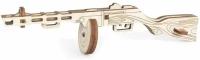 Конструктор Lemmo деревянный Пистолет-пулемет, 9 деталей, артикул 0155, пакет